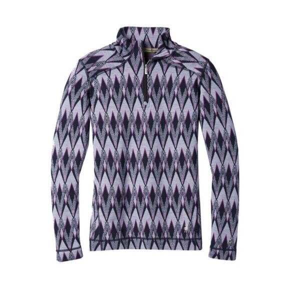 Smartwool Merino 250 1/4 zip Diamond Pattern Baselayer - Picture 1 of 11